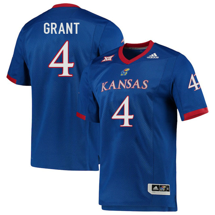 Men #4 Marvin Grant Kansas Jayhawks College Football Jerseys Stitched Sale-Royal - Click Image to Close